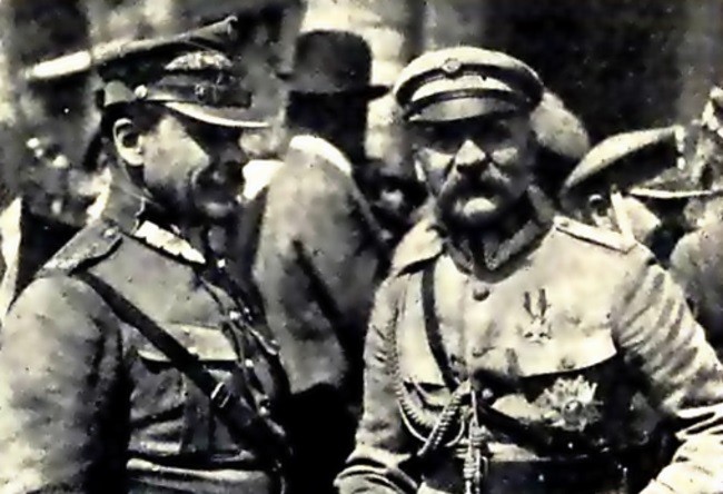 Generał J&oacute;zef Haller i Marszałek J&oacute;zef Piłsudski w trakcie Bitwy Warszawskiej