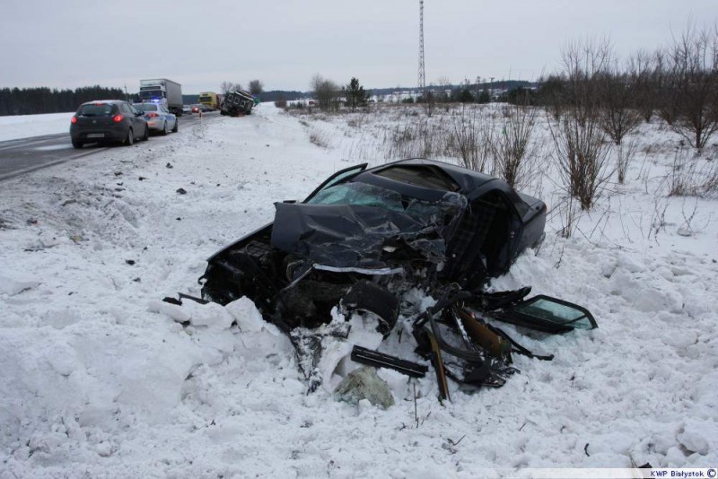 Wypadek na DK 61, fot. podlaska.policja.gov.pl