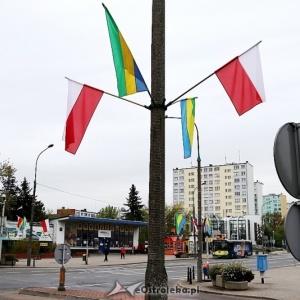 Ostrołęka bez flag Unii Europejskiej