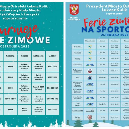 Ferie na Sportowo w Ostrołęce. Różnorodna oferta bezpłatnych zajęć
