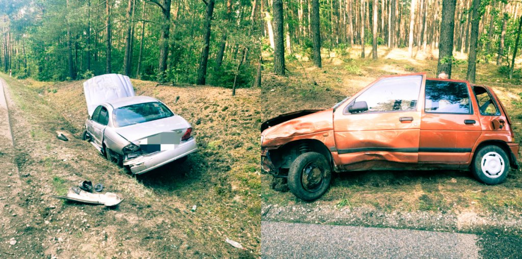 Wypadek na tysiąclatce, fot. KPP Mak&oacute;w Mazowiecki