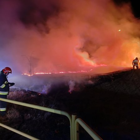 Pożar przy cmentarzu w Grabowie. Spłonęło 30 arów trawy