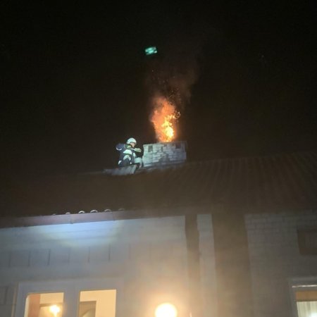 Pożar sadzy w kominie w miejscowości Dylewo