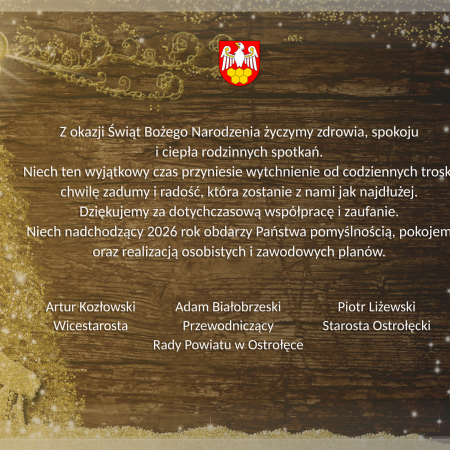 Życzenia Bożonarodzeniowe od władz Powiatu Ostrołęckiego