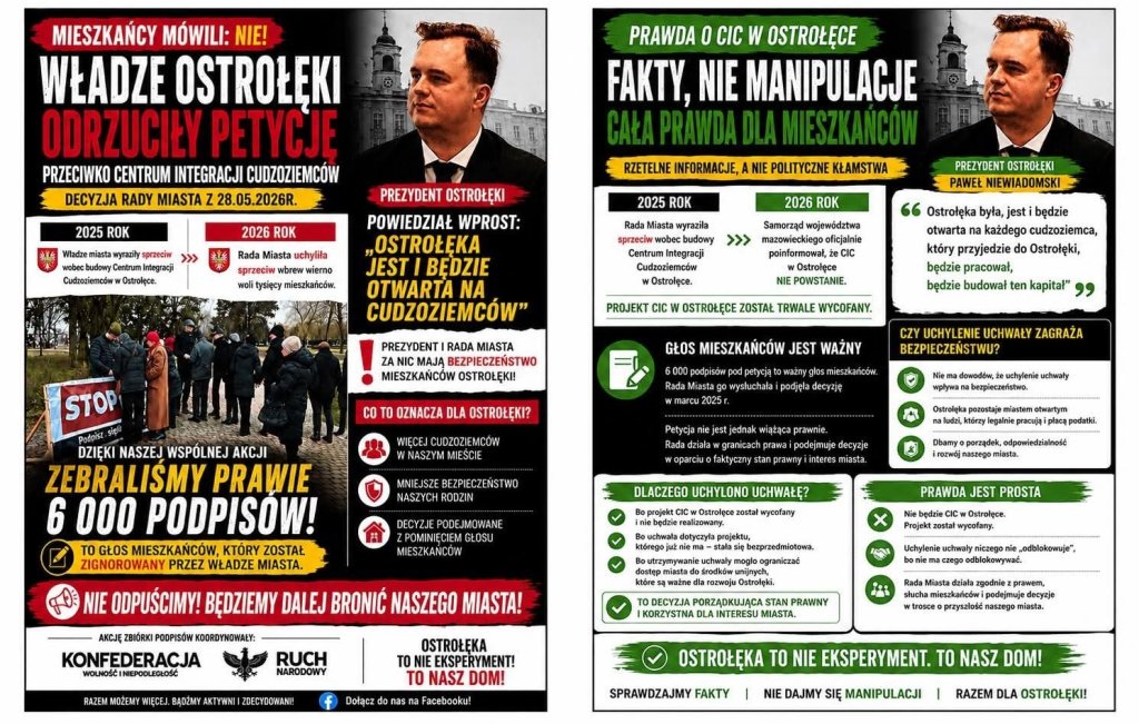 Ulotka Konfederacji vs. Grafika prezydenta