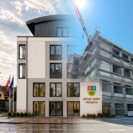 Nowy budynek Urzędu Gminy Troszyn pnie się w górę [ZDJĘCIA]
