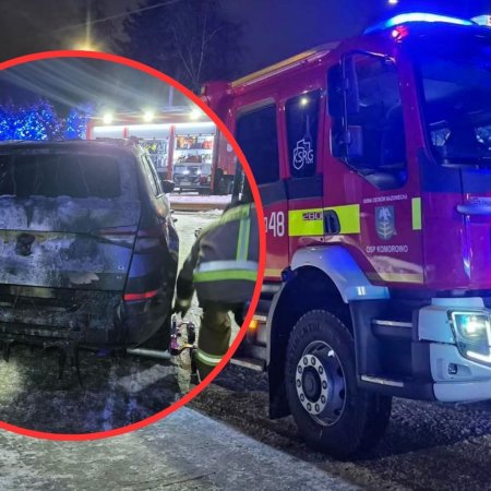 Wojskowa Straż Pożarna w akcji. Płonęła Skoda i garaż [ZDJĘCIA]