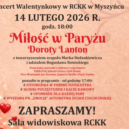 Miłość w Paryżu: Wyjątkowy koncert walentynkowy w Myszyńcu