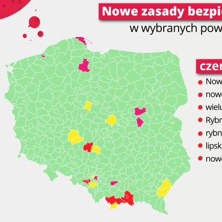 Siedem powiatów w czerwonej strefie