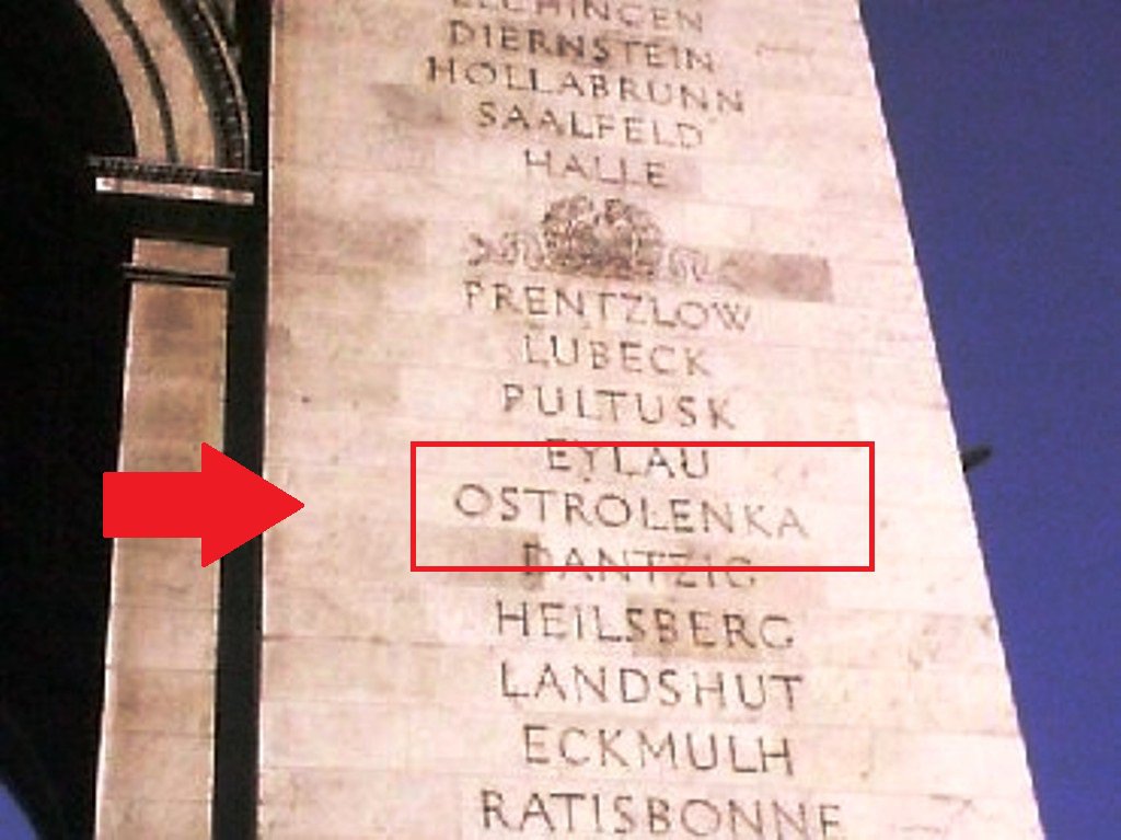 Ostrolenka na Łuku Triumfalnym w Paryżu